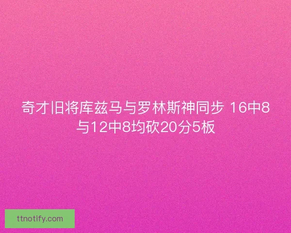 奇才旧将库兹马与罗林斯神同步 16中8与12中8均砍20分5板